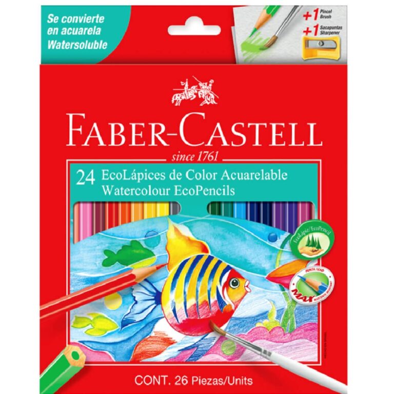 Lápices de Colores Acuarelables 24 Colores Ecolápices Faber Castell