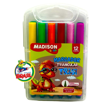 Marcadores 12 colores trisi triangular madison