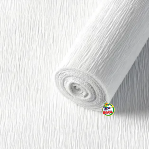 Papel Crepom o Papel Crepom Italiano 47 x 260cm  Color Blanco, Ideal para hacer flores o manualidades