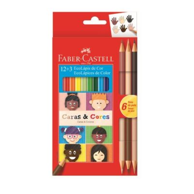 Lápices de Colores 12+3 Colores Modelo Caras & Colores Faber-Castell