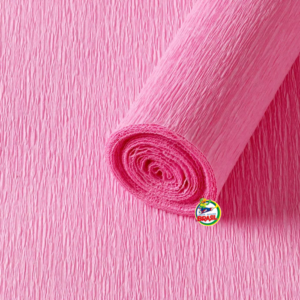 Papel Crepom o Papel Crepom Italiano 47 x 260cm  Color rosa, Ideal para hacer flores o manualidades