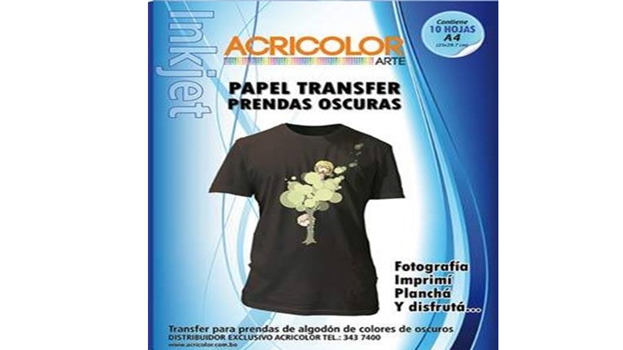 APLI 10247. Papel transfer para camisetas de color (5 hojas)