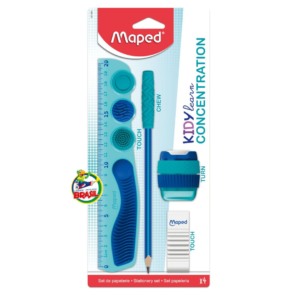 Set Kidy Learn Concentración  4 piezas ( Regla, Lapiz, sacapunta, Borrador) Maped
