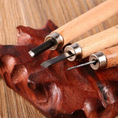 Set 8 Gubias con cabo de madera ideal para tallar