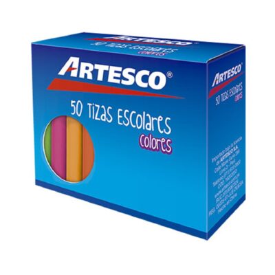 Tiza Blanca 50 unidades Colores Surtidos Marca  Artesco