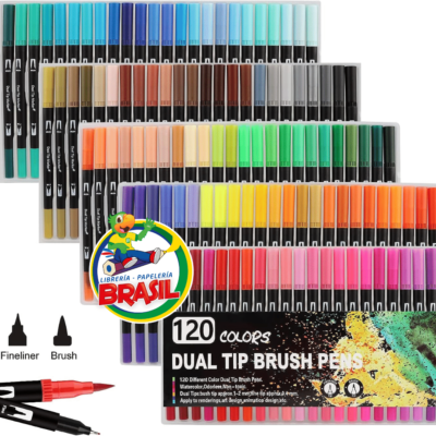 marcadores punta pincel 120 colores