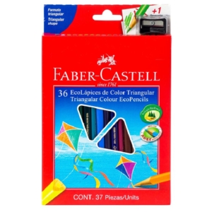 Eco lápices de Colores Triangular 36 unidades + 1 sacapuntas marca Faber-Castell