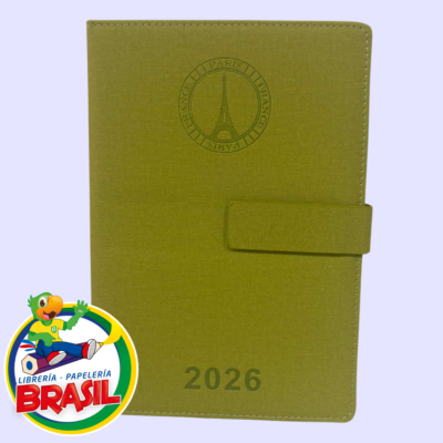 Agenda Ejecutiva 2026, con Broche Magnético, color verde 14,5 x 21 cm