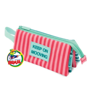 Estuchera o Cartuchera – Cúadruple 3 cierre, Compartimiento Espacioso, keep on Mooving Modelo Strpes Marca Mooving