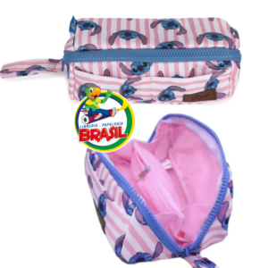 Cartuchera o Estuchera Wide 1 Cierre, Compartimientos y ligas, Stitch Marca Mooving