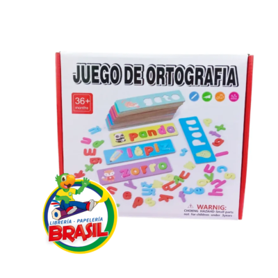 Caja del Juego de Ortografía para Niños de madera con letras de colores y tarjetas didácticas para aprendizaje Montessori