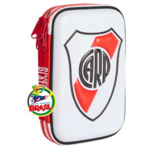 Cartuchera o Estuchera Doble Eva con 2 Cierre, Compartimientos y ligas, River Plate Marca Mooving