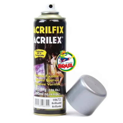 Barniz Acrifix, Fijador en Spray, Proteción UV,  Brillante, 300ml,  Marca Acrilex