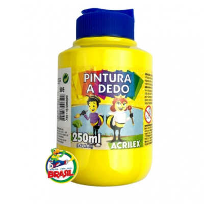 Pintura dedo 250ml color amarillo acrilex