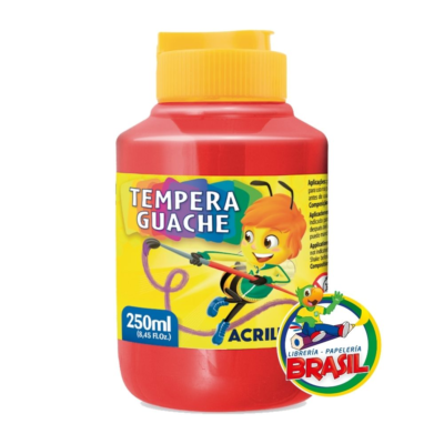 tempera guache 250 ml color rojo