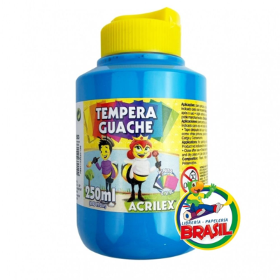 tempera guache 250 ml color verde celeste