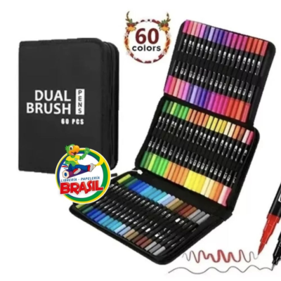 marcador punta pincel estuche de tela