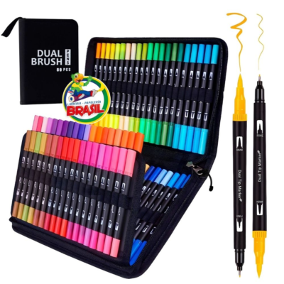 marcador dual punta pincel