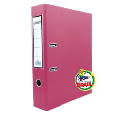 archivador de palanca rosado