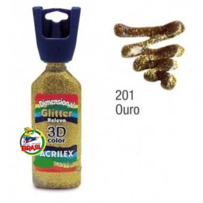 relevo glitter dorado acrilex