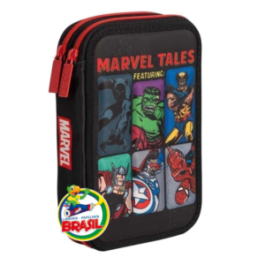 Estuchera de 2 Cierre Marvel  color negro Marca Mooving