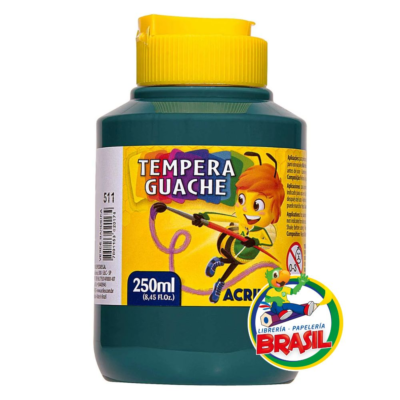 tempera guache 250 ml color verde