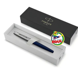 Pluma Fuente Jotter , Estilográfica, de acero inoxidable, Azul Metálico + cartucho color tinta azul, Marca Parker