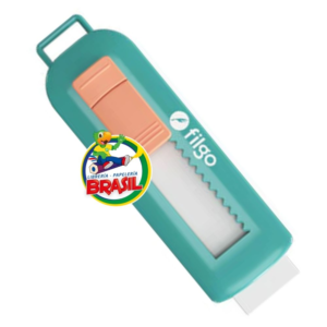 Borrador Blanco Retráctil, Tamaño 9 x 2.5 cm, Envase color Verde Turqueza, Marca Filgo
