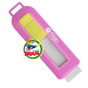 Borrador Blanco Retráctil, Tamaño 9 x 2.5 cm, Envase color Fuscia, Marca Filgo
