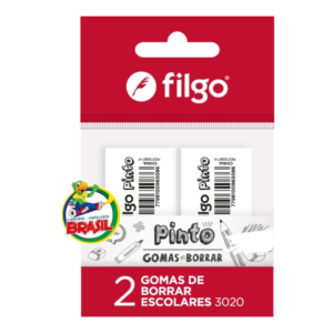 kit Borrador Blanco 2 unidades, Tamaño 3.5 x 2.5 cm,  Marca Filgo