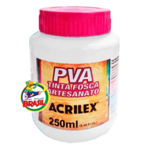 Pintura PVA Acrílica, Tinta Fosca Artesanato, Botecito 250 ml, Color Blanco 519, Marca Acrilex