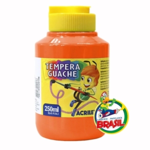 Tempera Guache, bote de 250 ml color Naranja 517 Marca Acrilex