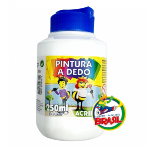 Pintura de dedo, bote de 250 ml color Blanco 519 Marca Acrilex