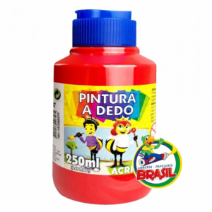 Pintura de dedo, bote de 250 ml color Rojo Fuego,  507 Marca Acrilex