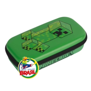 Cartuchera Box Minecraft con relieve, con elastico de compartimiento 1 cierre Marca Mooving