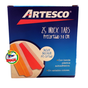 Pestañas Index  3.8 cm color Naranja cajita de 25 unidades Artesco