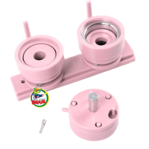 Molde para botonera o pines 44mm + pines +cortador circular + plastico circular color Rosado