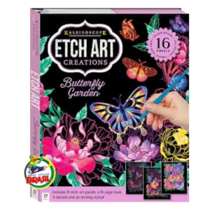 Creaciones de arte caleidoscópico: Butterfly Garden +Lápiz óptico de plástico + 3 hojas de plantillas