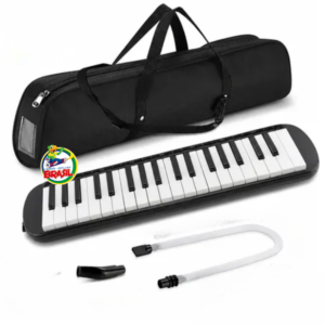 Melódica 37 teclas con estuche de tela + Tubo y Boquilla para la melódica, Color Negro