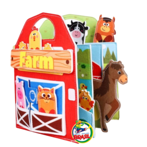Libro Sensorial de Animales Granja, Juguetes Sensorial Montessori Educativos, Tablero de Habilidades Cotidianas Montessori para Niño
