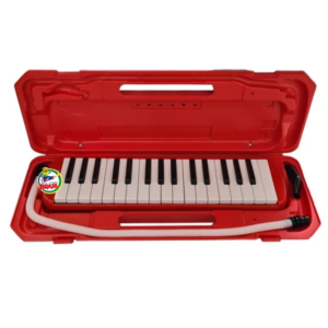 Melódica 32 teclas con estuche Rígido (Sólido)+ Tubo y Boquilla para la melódica, Color Rojo